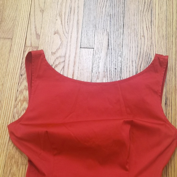 HELSA Stretch Cotton Sateen Dress Red - Picture 5 of 9